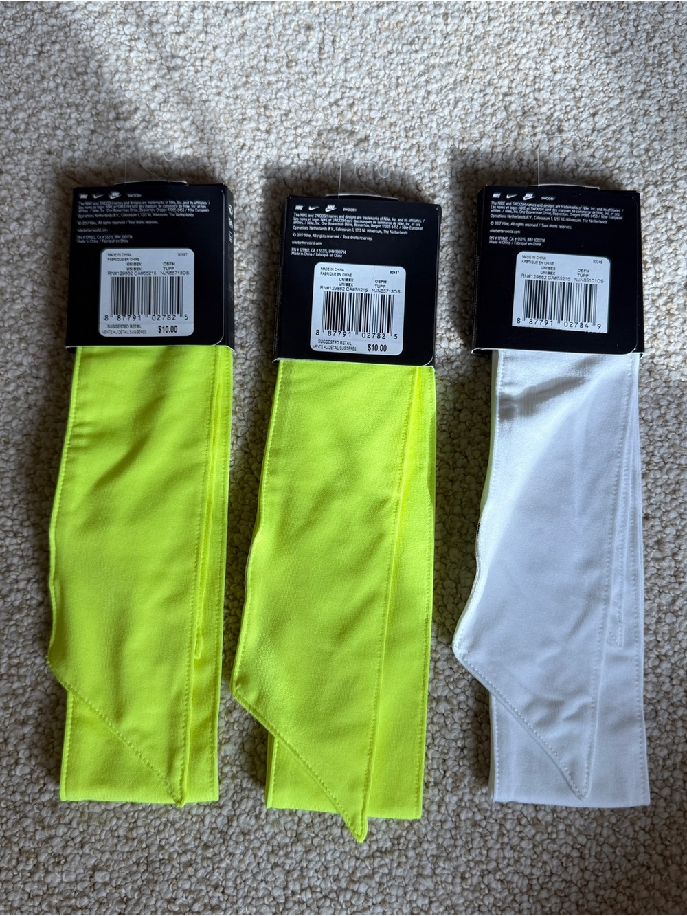Nike Dri-FIT Head Tie - Volt and White - Picture 2 of 2